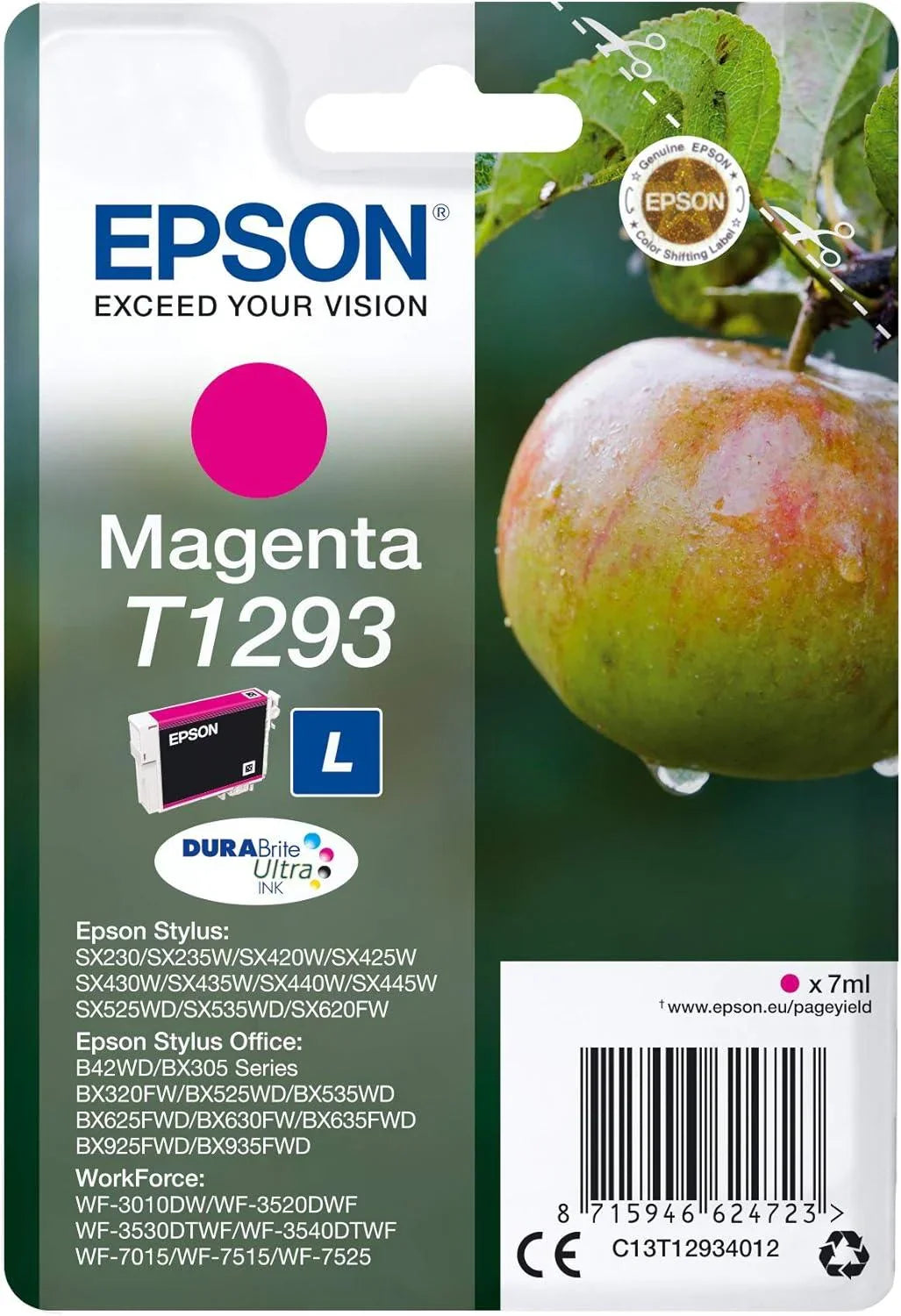 Epson T1293 Magenta Apple Genuine DURABrite Ultra Ink Cartridge - eBuy UAE